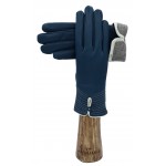 Guanto donna in vera pelle foderato cashmere con bottone in pelle.